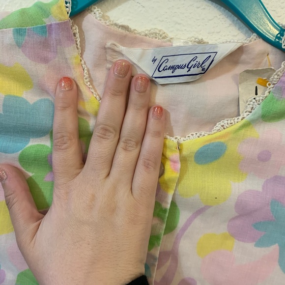 Vintage 60s pastel house coat - Picture 3 of 8